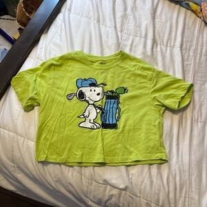 Forever 21 Lime Green Snoopy Crop Top